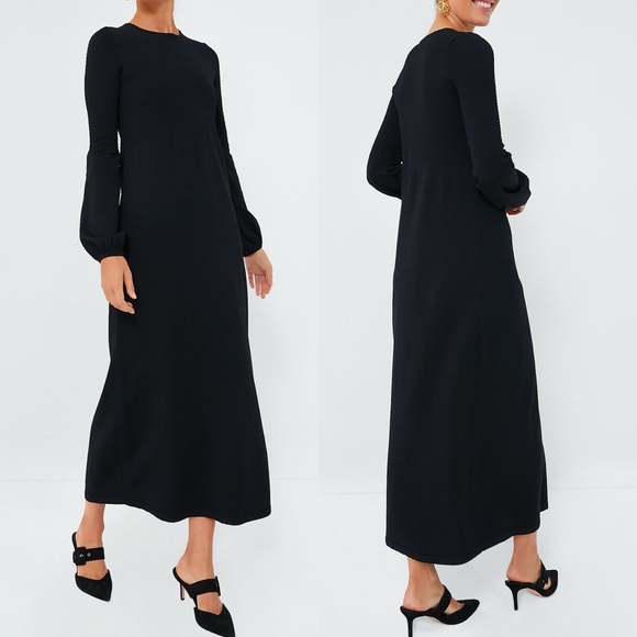 Tuckernuck Pomander Place Black Double Knit Lennox Maxi Dress Size Medium Boho M - Picture 1 of 12